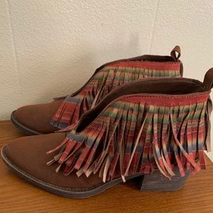 Serape Fringes Booties